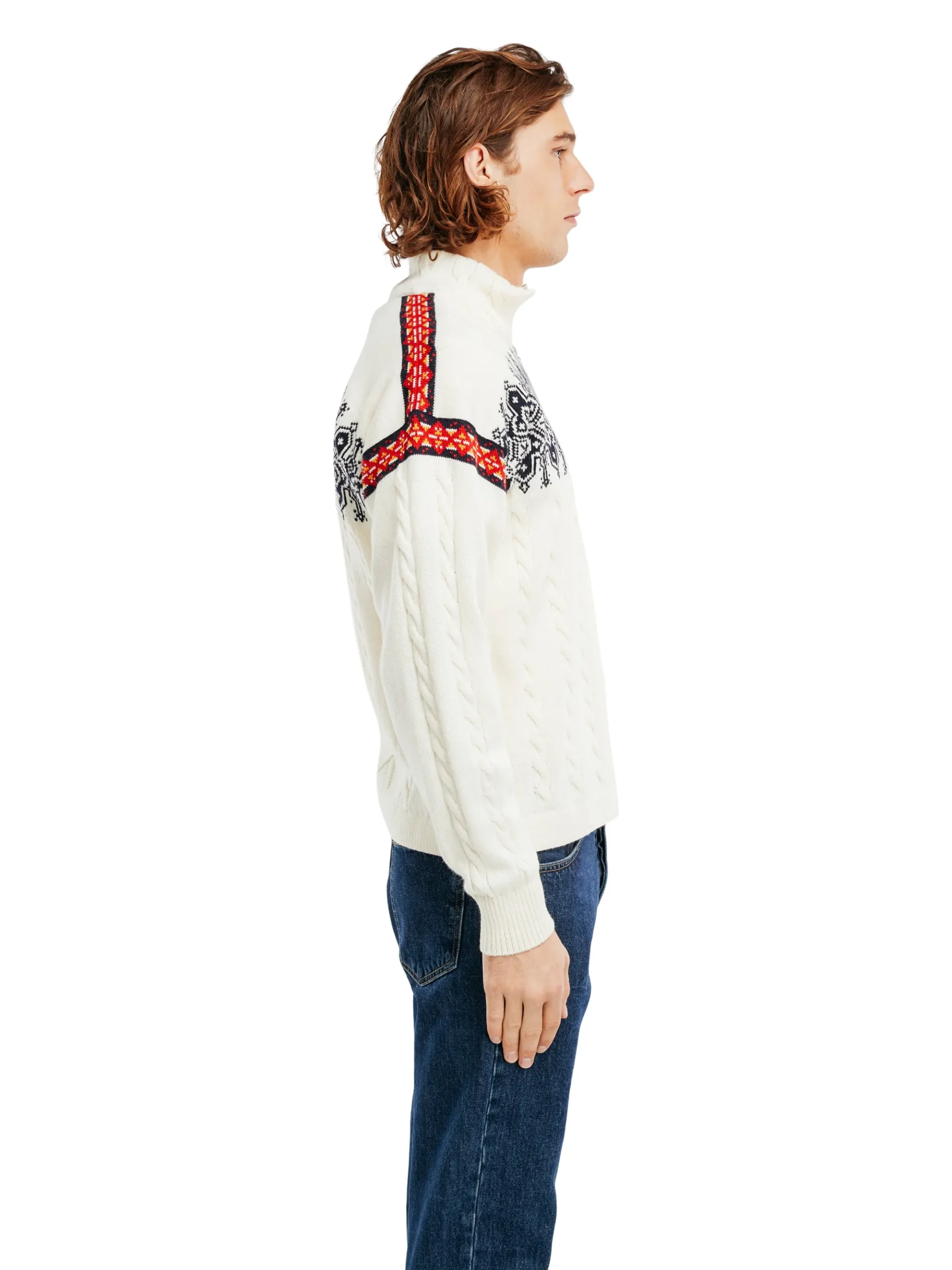 Dale of Norway Half-Zip-Aspoy Ullgenser Herre Offwhite Navy