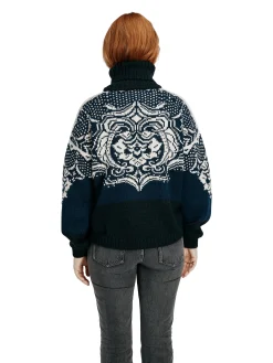 Dale of Norway Høy Hals-Blomdalen Genser Alpakka Sort