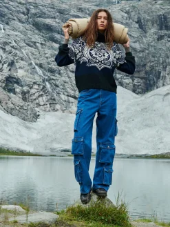 Dale of Norway Høy Hals-Blomdalen Genser Alpakka Sort