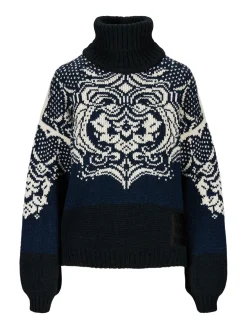 Dale of Norway Høy Hals-Blomdalen Genser Alpakka Sort