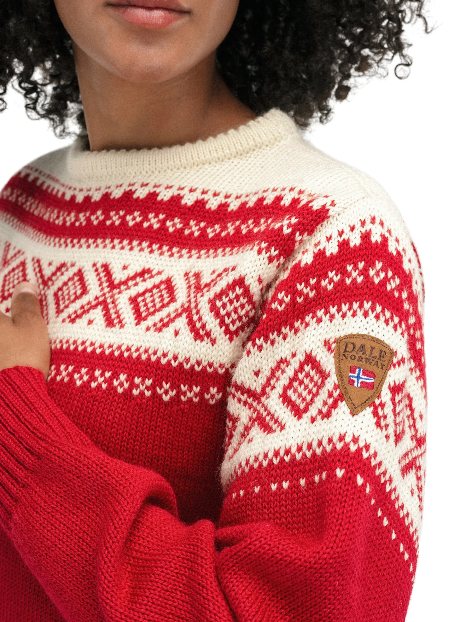 Dale of Norway Rund Hals-Cortina 1956 Unisex Genser - Norsk Ull Rod