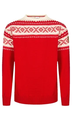 Dale of Norway Rund Hals-Cortina 1956 Unisex Genser - Norsk Ull Rod