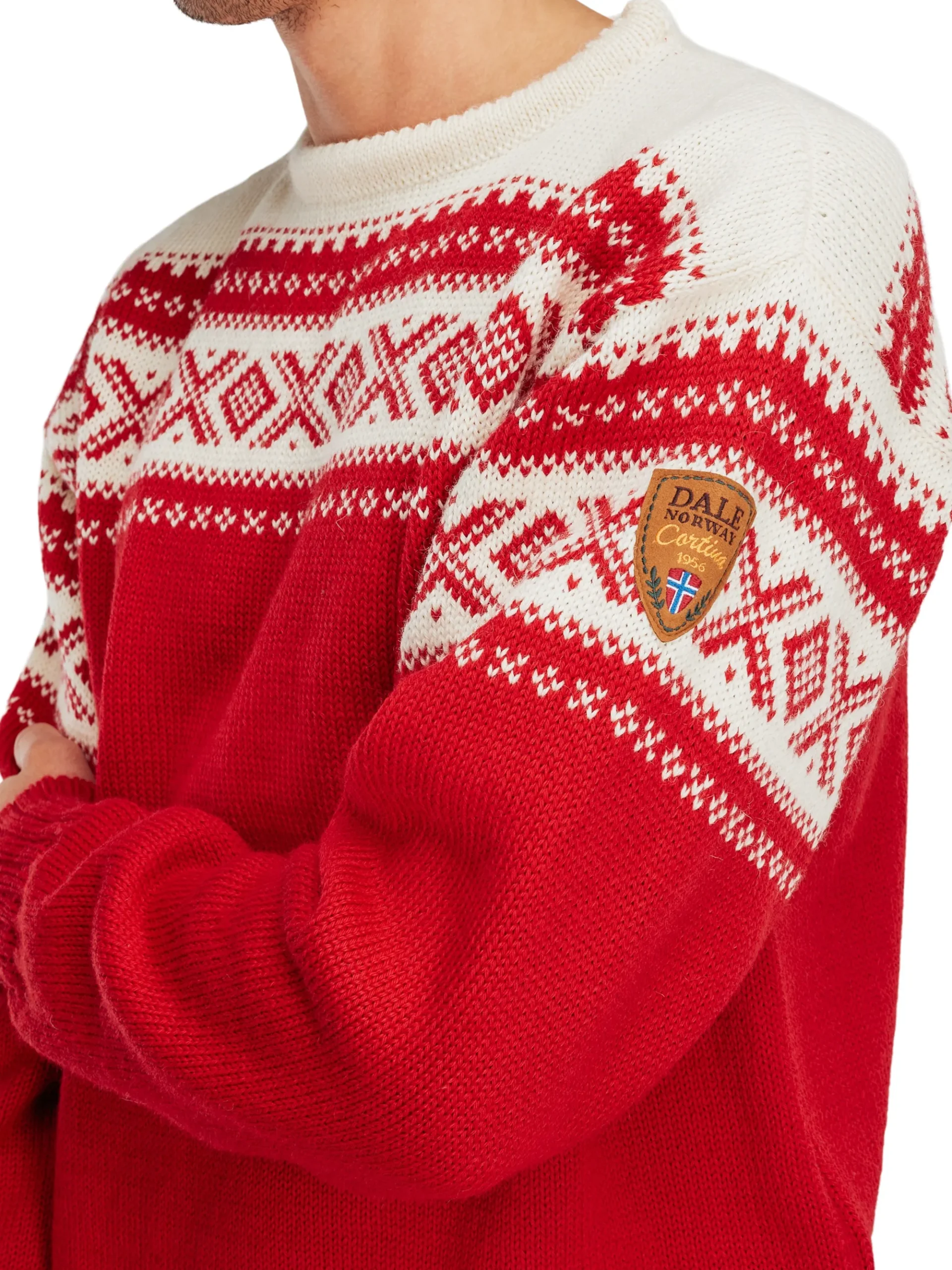 Dale of Norway Rund Hals-Cortina 1956 Unisex Genser - Norsk Ull Rod