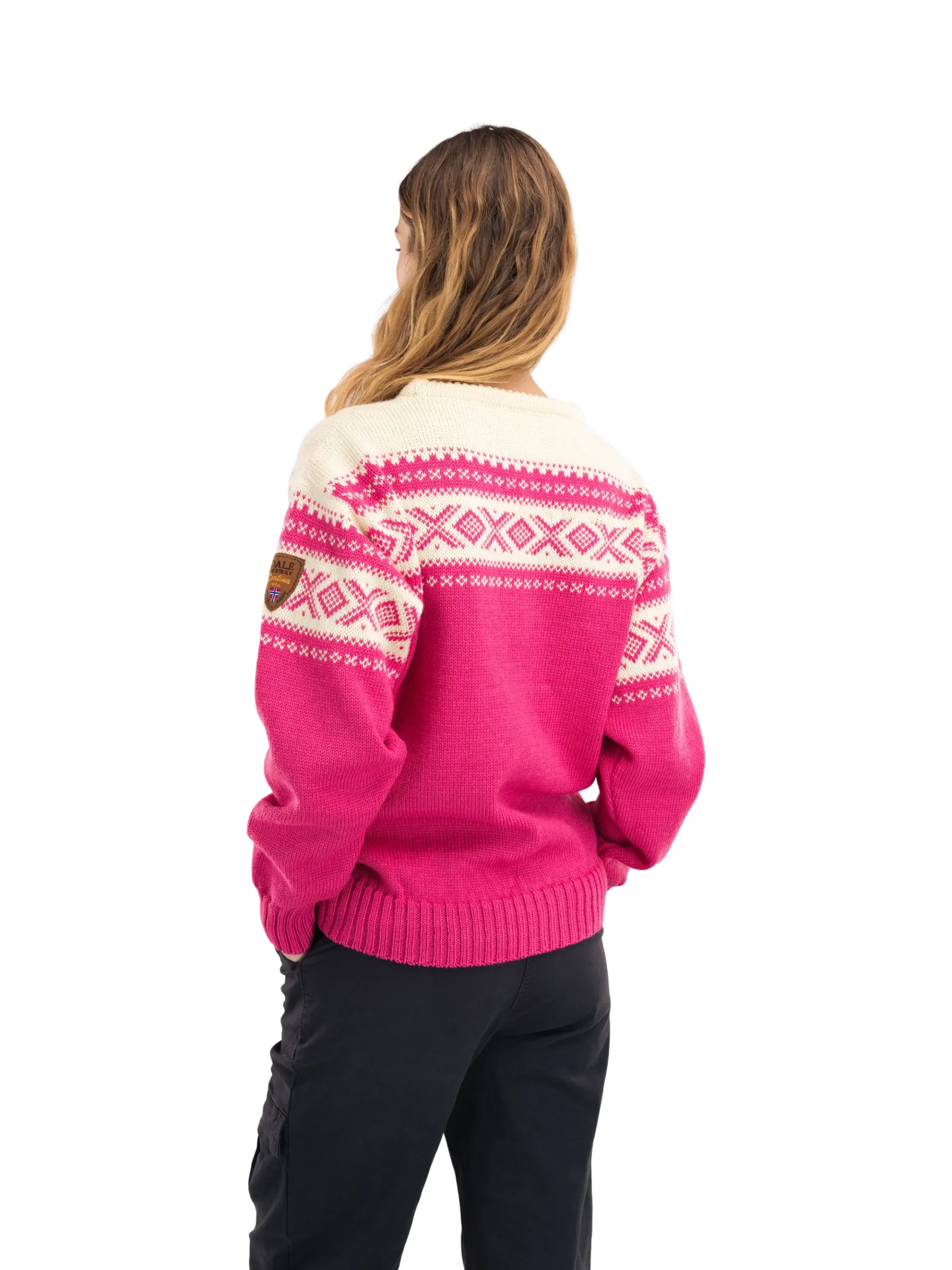 Dale of Norway Rund Hals-Cortina 1956 Unisex Genser - Norsk Ull Rosa