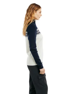 Dale of Norway Half-Zip-Dalestolen Merino Ullgenser Dame Offwhite/Navy