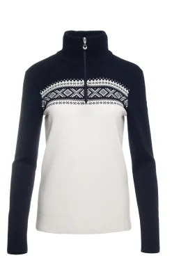 Dale of Norway Half-Zip-Dalestolen Merino Ullgenser Dame Offwhite/Navy