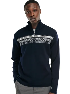Dale of Norway Half-Zip-Dalestolen Merino Ullgenser Herre Mork Bla