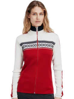 Dale of Norway Kort Ulljakke Og Cardigan-Dystingen Damejakke Rod/Offwhite