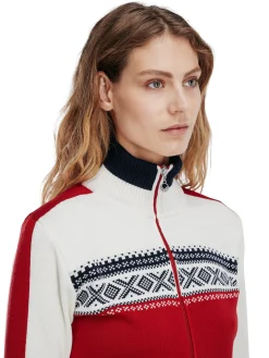 Dale of Norway Kort Ulljakke Og Cardigan-Dystingen Damejakke Rod/Offwhite