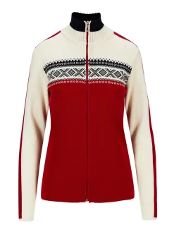 Dale of Norway Kort Ulljakke Og Cardigan-Dystingen Damejakke Rod/Offwhite