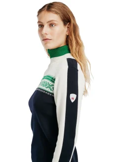 Dale of Norway Half-Zip-Dystingen Merino Ullgenser Dame Mork Bla / Lys Gronn