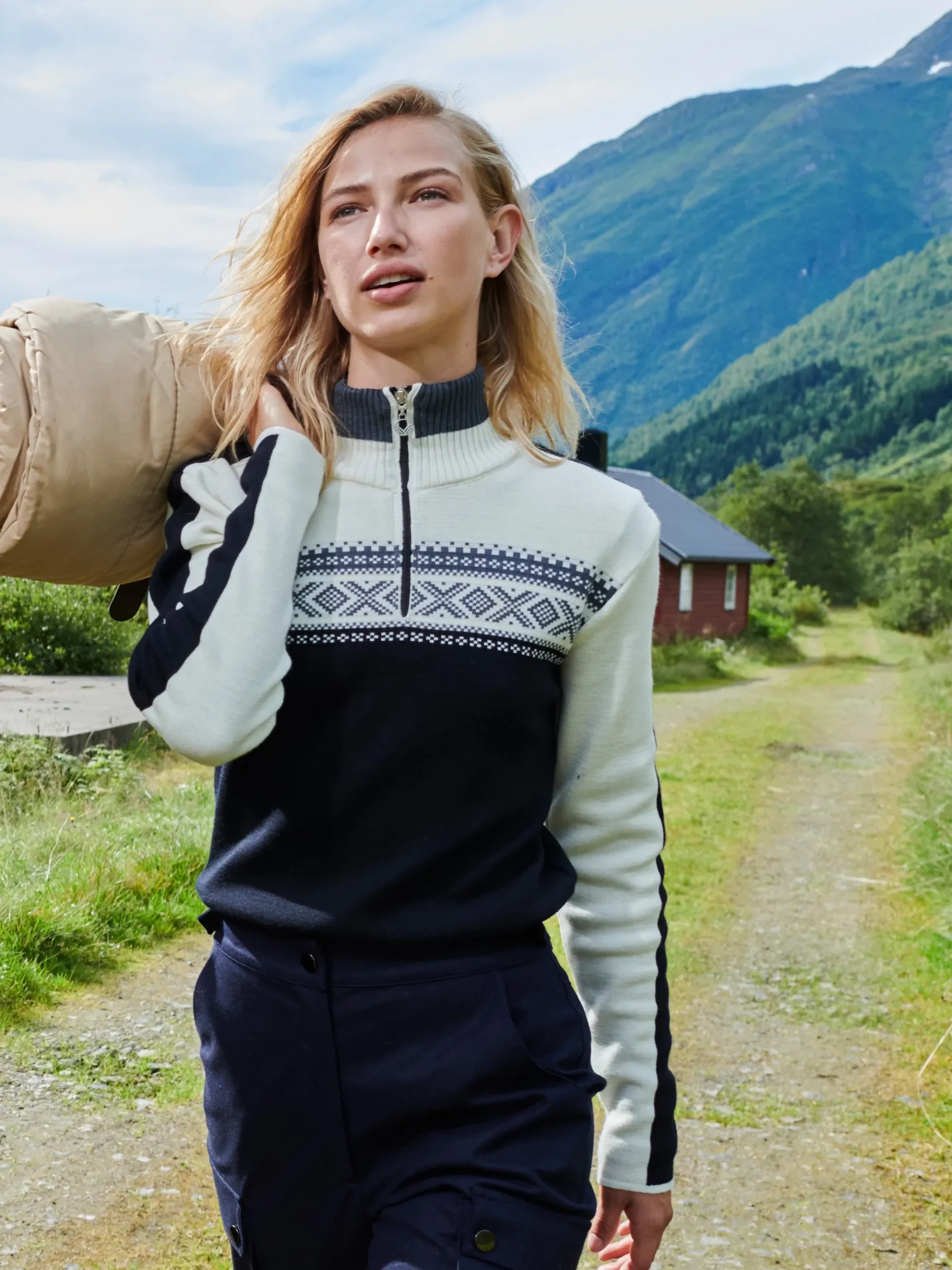 Dale of Norway Half-Zip-Dystingen Merino Ullgenser Dame Sort