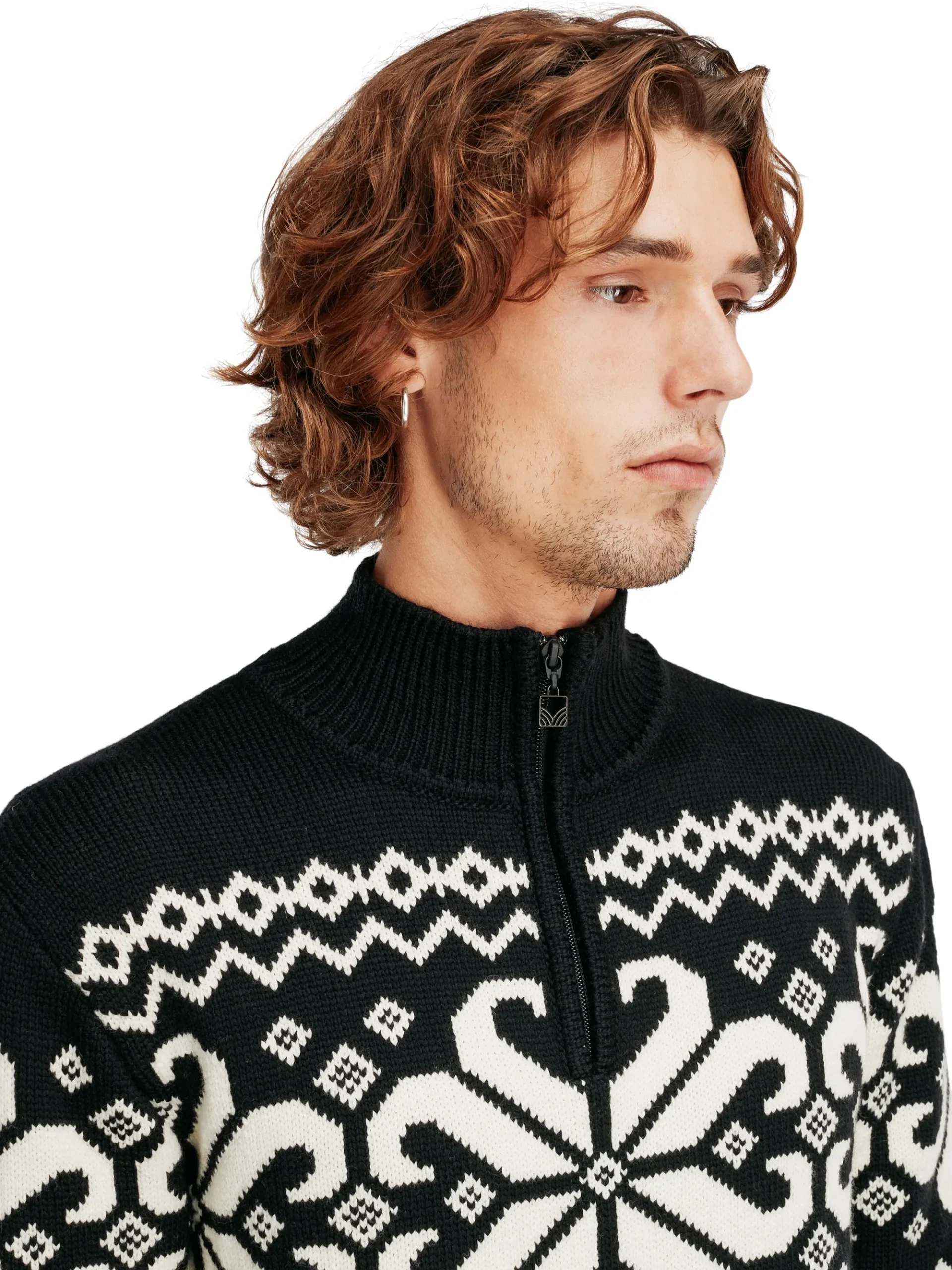 Dale of Norway Half-Zip-Falkeberg Herregenser Sort Offwhite