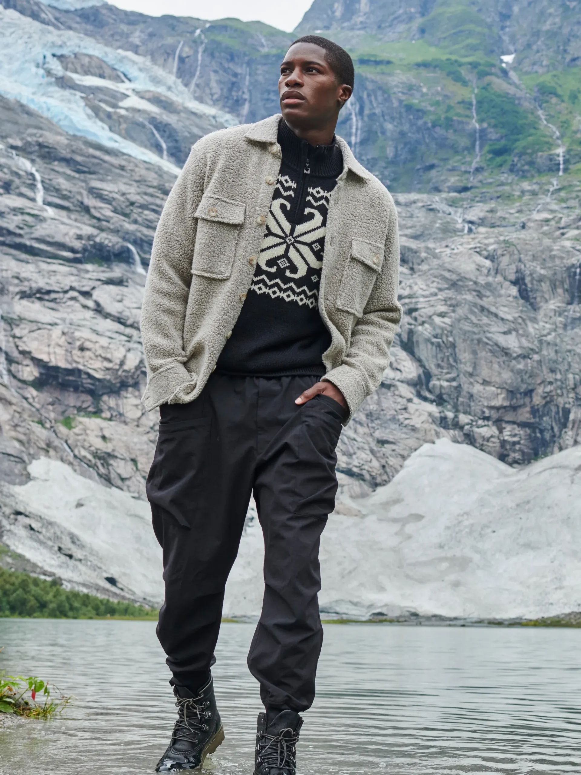 Dale of Norway Half-Zip-Falkeberg Herregenser Sort Offwhite