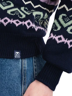 Dale of Norway Rund Hals-Falkeberg Ullgenser Dame Mork Bla / Lavender