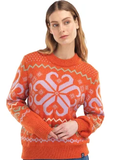 Dale of Norway Rund Hals-Falkeberg Ullgenser Dame Orange Lavender