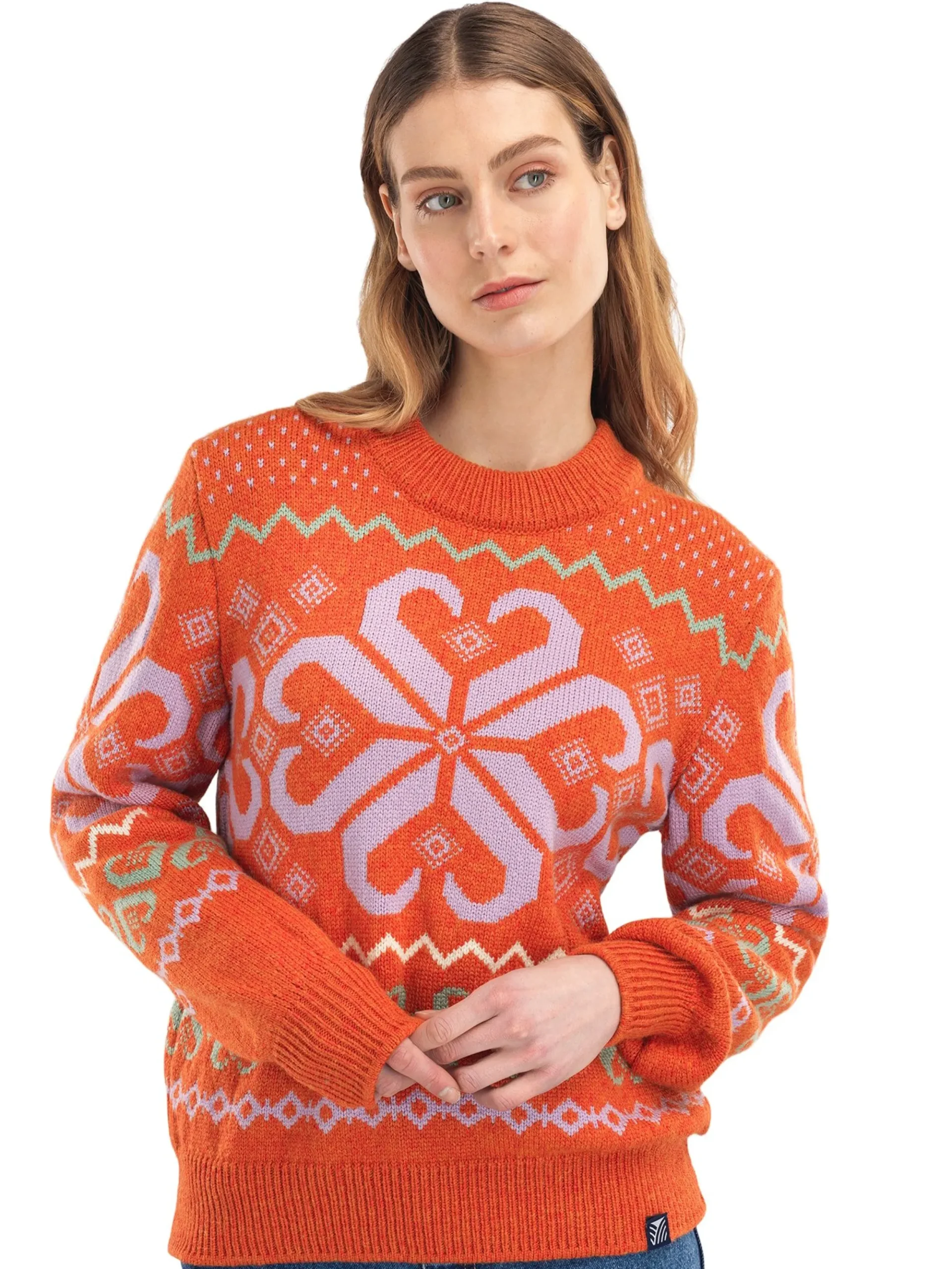 Dale of Norway Rund Hals-Falkeberg Ullgenser Dame Orange Lavender
