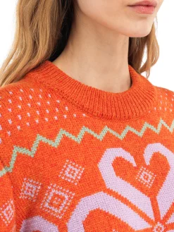 Dale of Norway Rund Hals-Falkeberg Ullgenser Dame Orange Lavender