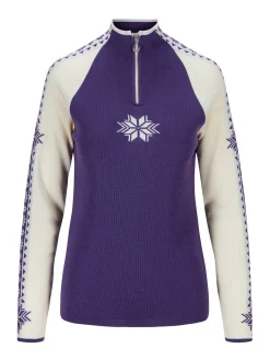Dale of Norway Half-Zip-Geilo Ullgenser - Merino Lilla Offwhite