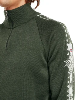 Dale of Norway Half-Zip-Geilo Ullgenser - Merino Mork Gronn