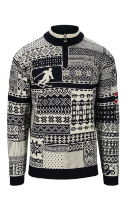 Dale of Norway Half-Zip-History Ullgenser Unisex - Norsk Ull Mork Bla