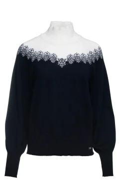 Dale of Norway Høy Hals-Isfrid Merino Ullgenser Dame Mork Bla