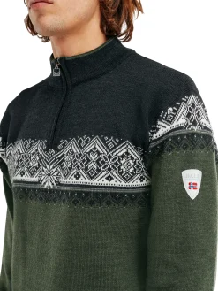 Dale of Norway Half-Zip-Moritz Ullgenser Mork Gronn