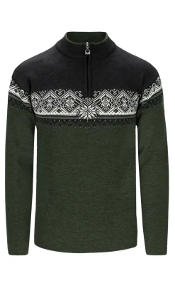Dale of Norway Half-Zip-Moritz Ullgenser Mork Gronn