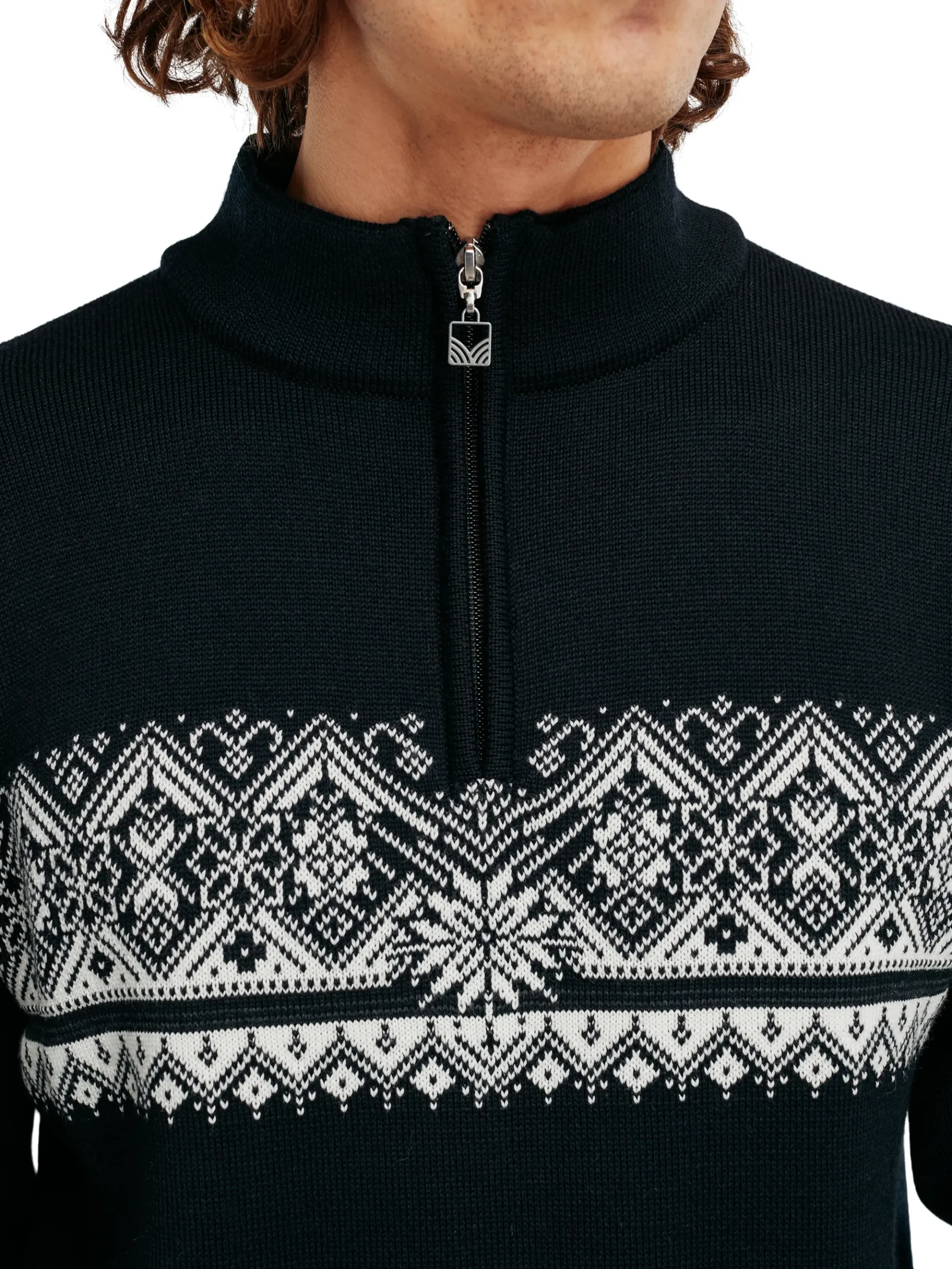 Dale of Norway Half-Zip-Moritz Ullgenser Sort/ Offwhite