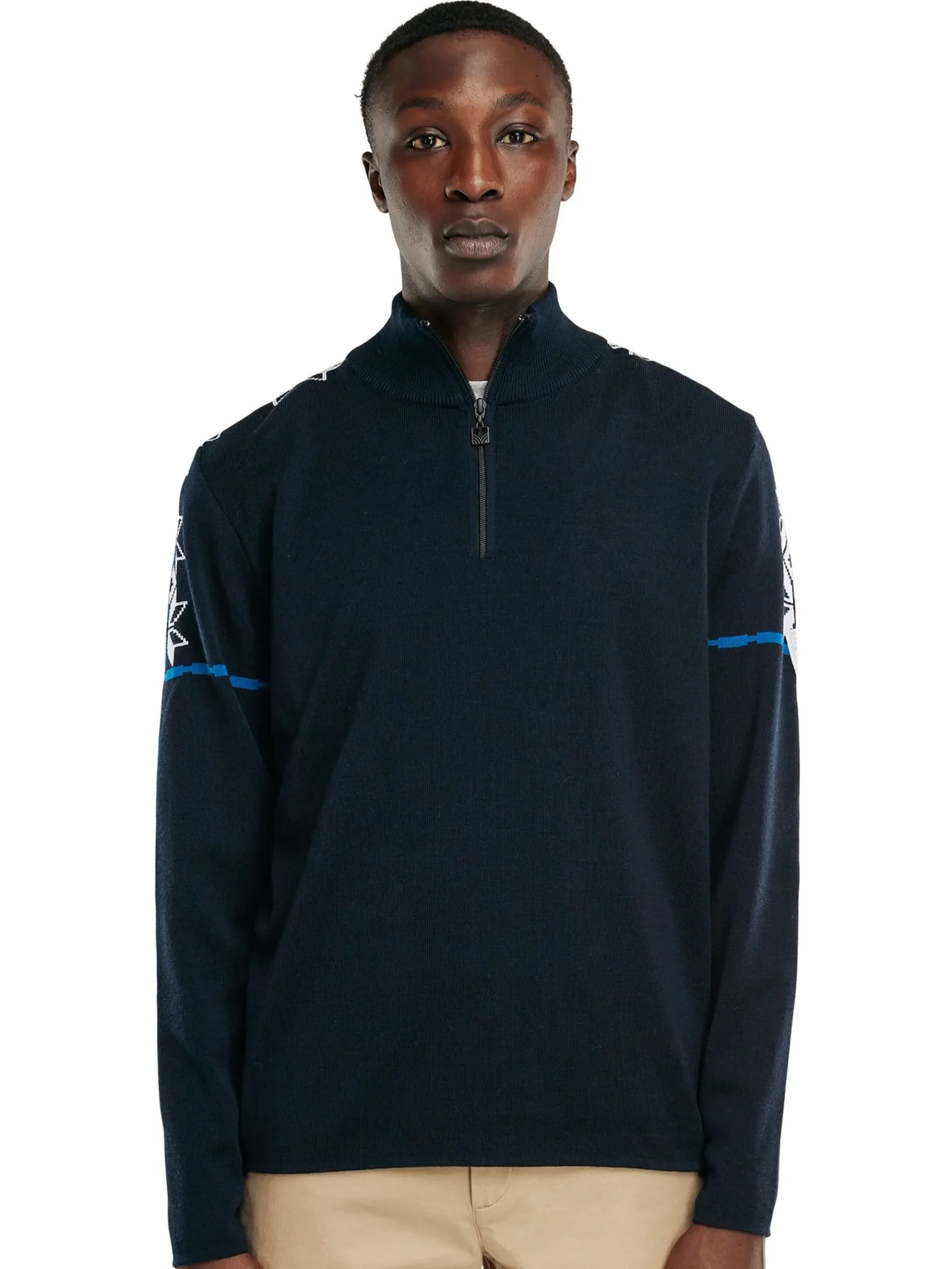 Dale of Norway Half-Zip-Mt. Blatind Ullgenser Herre - Merino Mork Bla