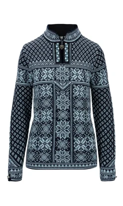 Dale of Norway Half-Zip-Peace Ullgenser Mork Bla