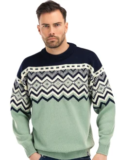 Dale of Norway Rund Hals-Randaberg Ullgenser Herre - Merino Lys Gronn