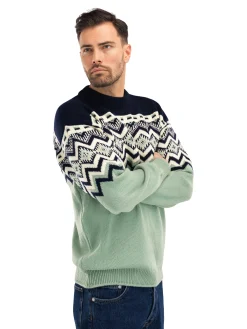 Dale of Norway Rund Hals-Randaberg Ullgenser Herre - Merino Lys Gronn