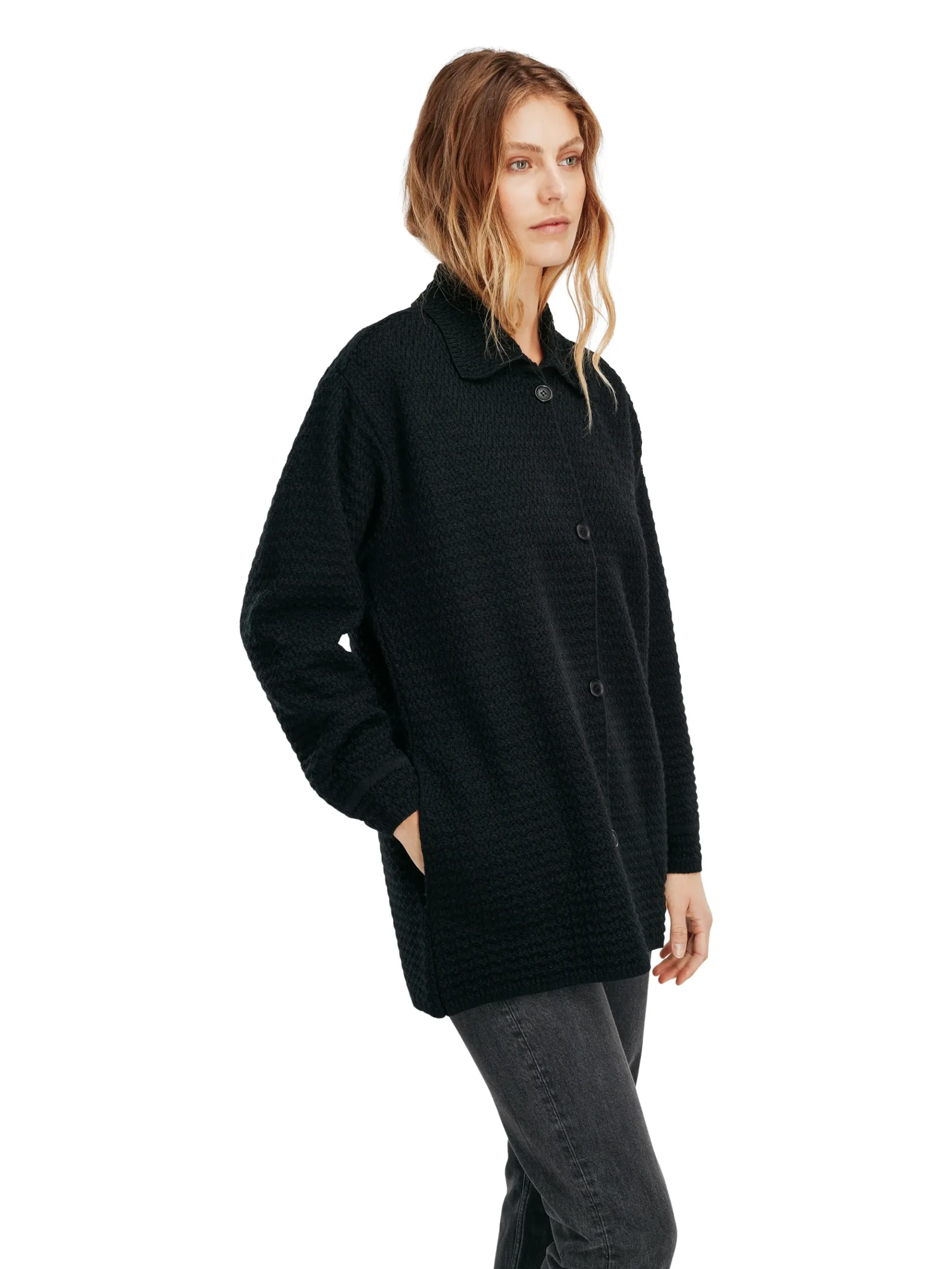 Dale of Norway Kort Ulljakke Og Cardigan-Soroy Shacket Dame Sort