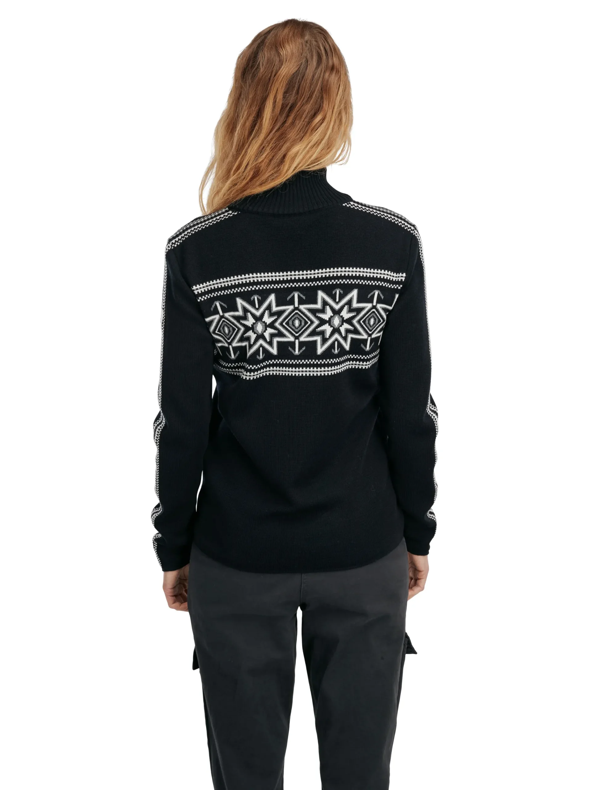 Dale of Norway Høy Hals-Tindefjell Ullgenser Dame - Merino Sort