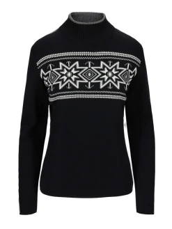 Dale of Norway Høy Hals-Tindefjell Ullgenser Dame - Merino Sort