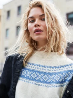 Dale of Norway Rund Hals-Vagsoy Ullgenser Hvit