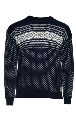 Dale of Norway Rund Hals-Valloy Ullgenser Herre Navy Offwhite