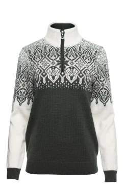 Dale of Norway Half-Zip-Winterland Merino Ullgenser Dame Mork Gronn