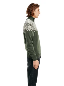 Dale of Norway Half-Zip-Winterland Merino Ullgenser Herre Mork Gronn